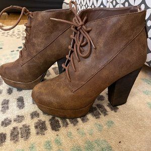 Brown Leather Booties